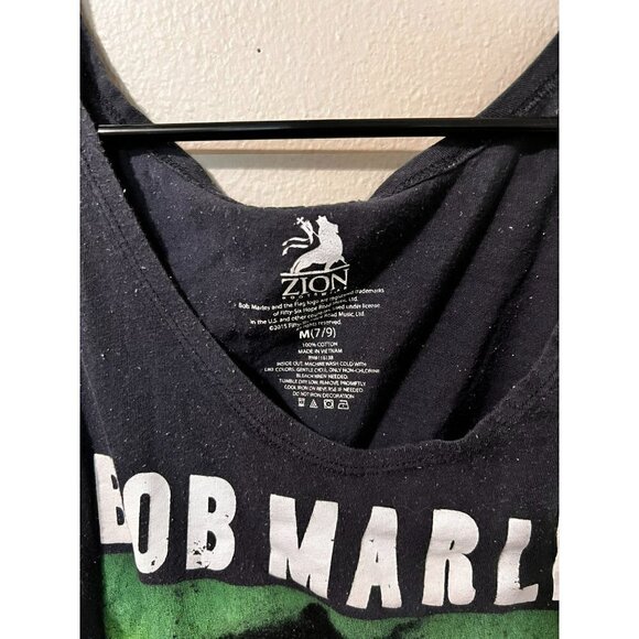 Women's Zion Clothing Bob Marley Black Tank Top Size M - Picture 2 of 2